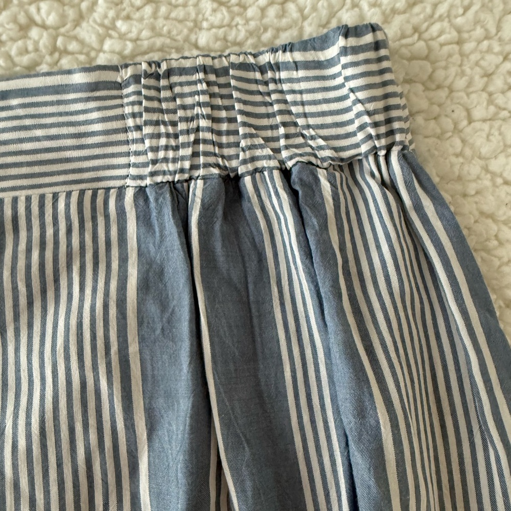 Torrid Women’s Skirt Size 3XL Ruffle High Low Elastic Waist Stripes Blue & White - Picture 13 of 14